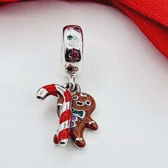 Authentic Pandora Gingerbread Man Dangle Charm - Picture 1 of 5